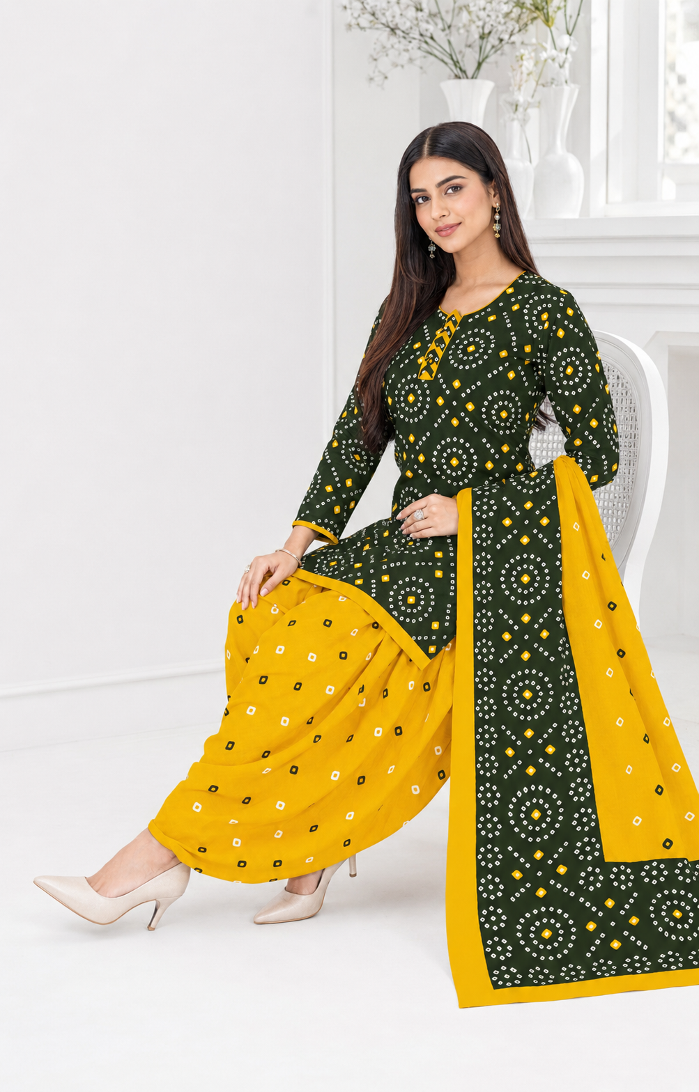Zaira Green & Gold Patiala Suit