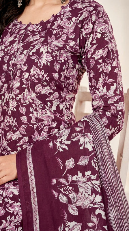 Wine Bandhani Patiala Suit — House of Kapasa