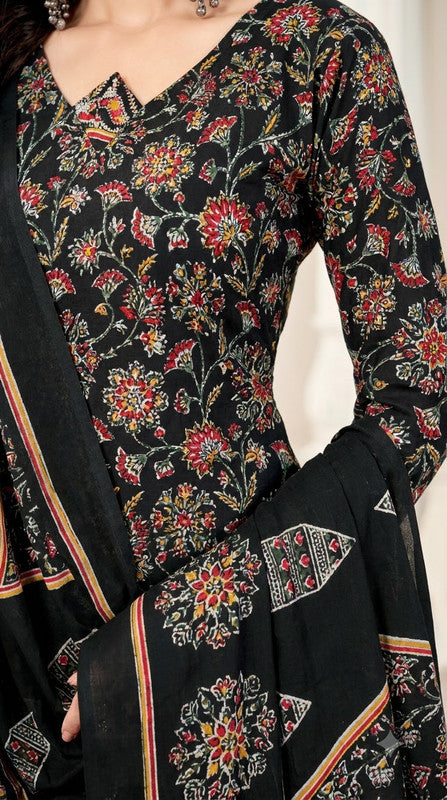 Bottle Green Floral Patiala Suit — House of Kapasa
