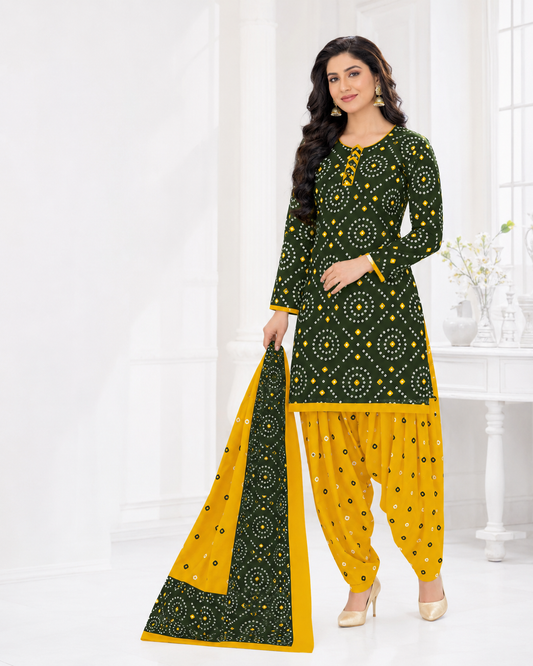 Zaira Green &amp; Gold Patiala Suit