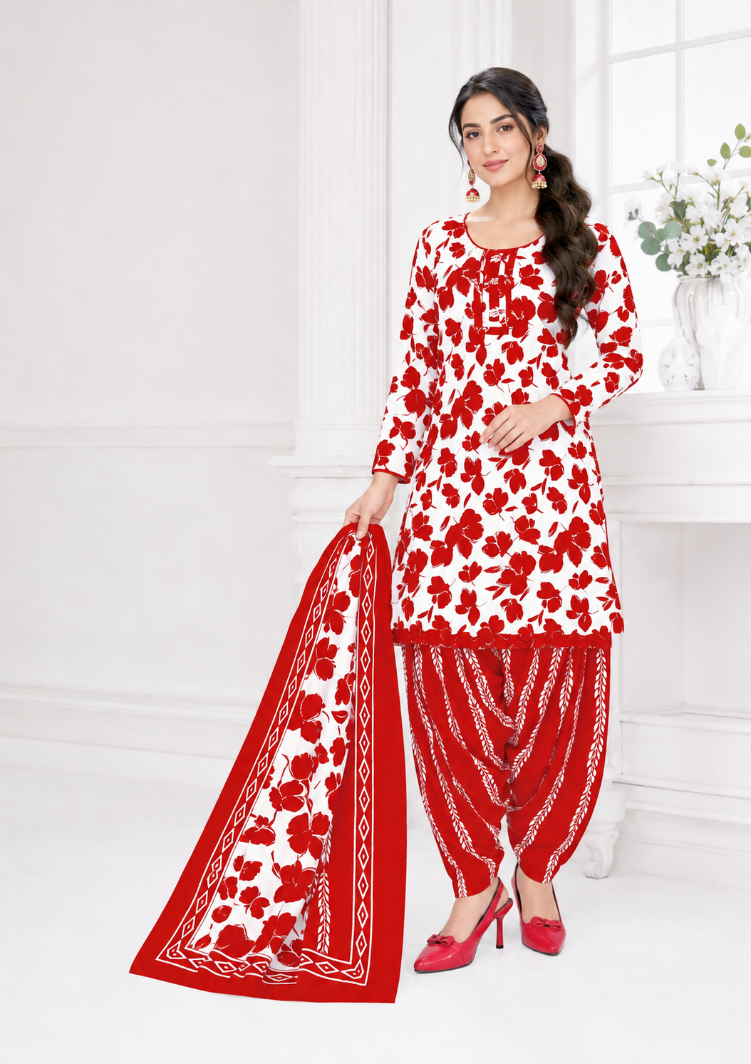 Meher Ruby Red Patiala Suit
