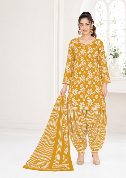 Suhana Sunflower Mustard Patiala Suit