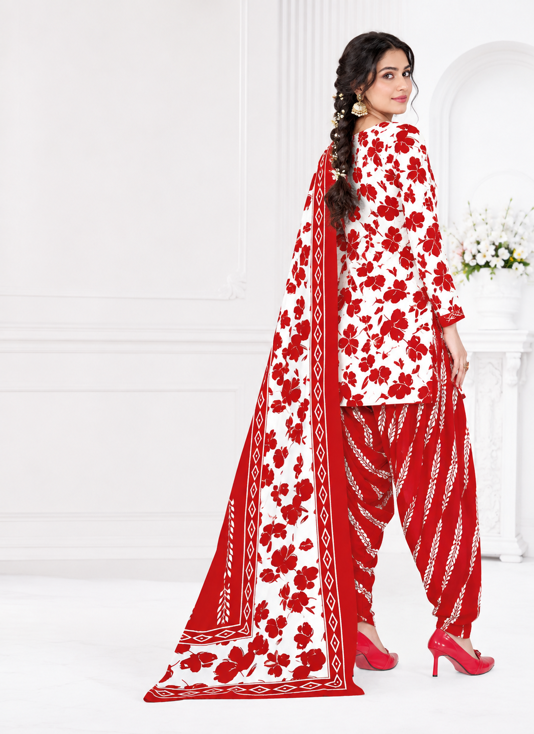 Meher Ruby Red Patiala Suit
