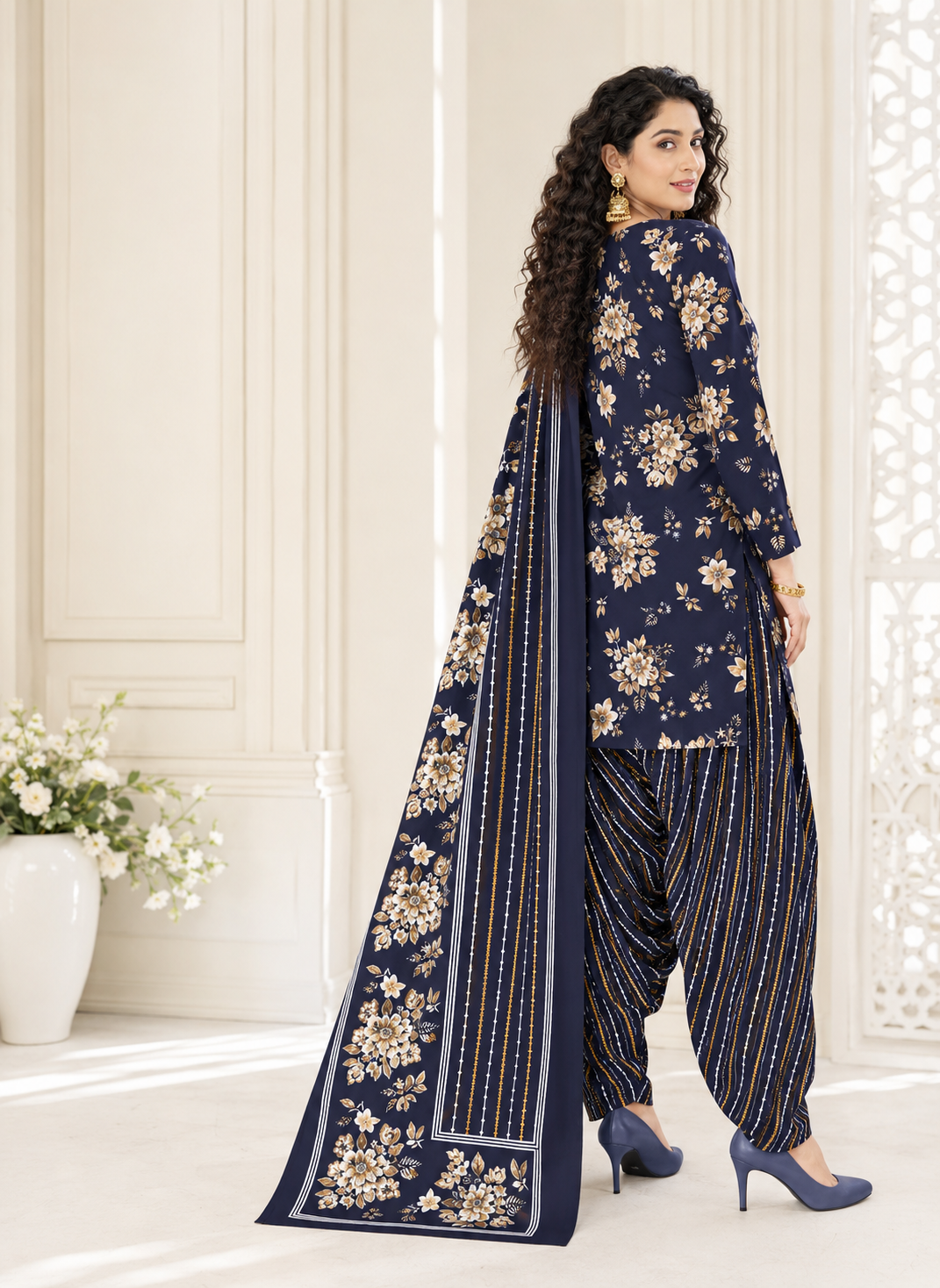 Anaya Midnight Navy Patiala Suit