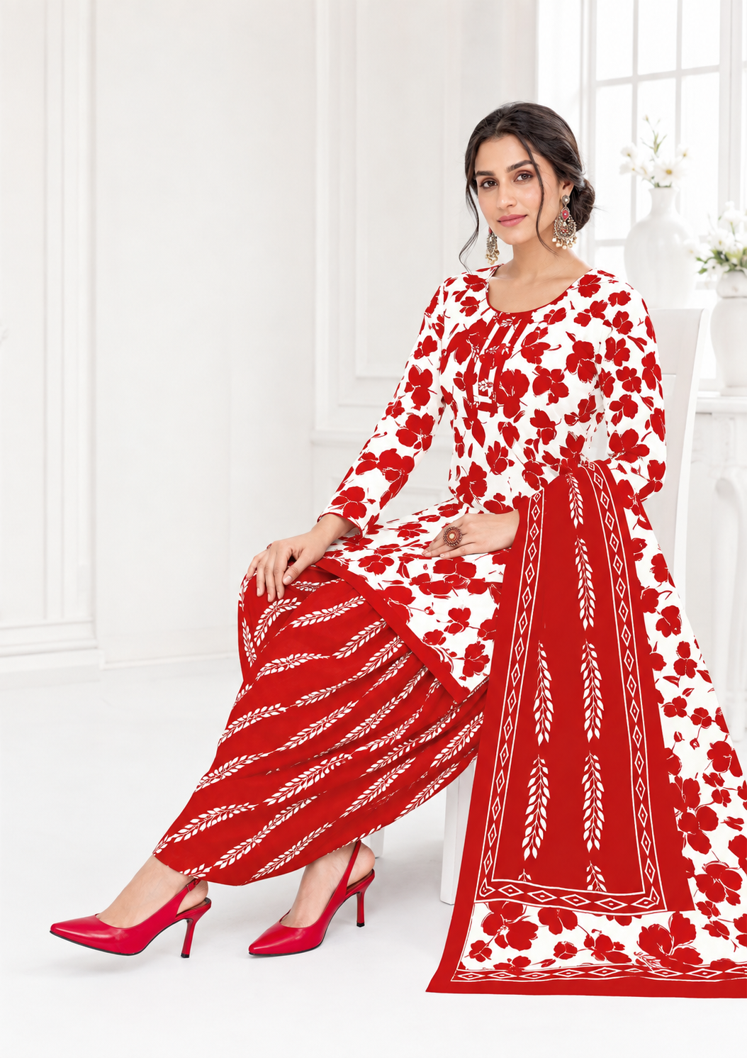 Meher Ruby Red Patiala Suit