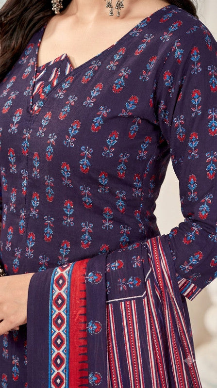 Purple Booti Print Patiala Suit — House of Kapasa