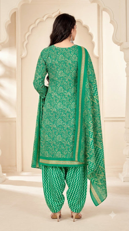 Emerald Green Floral Patiala Suit — House of Kapasa