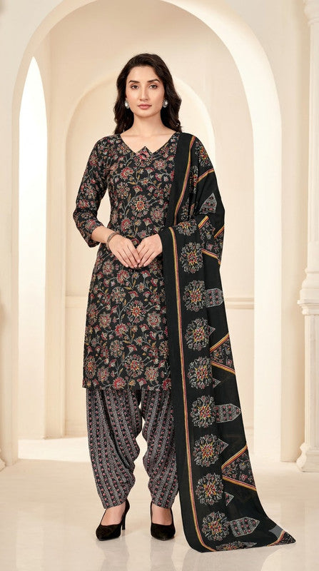 Bottle Green Floral Patiala Suit — House of Kapasa