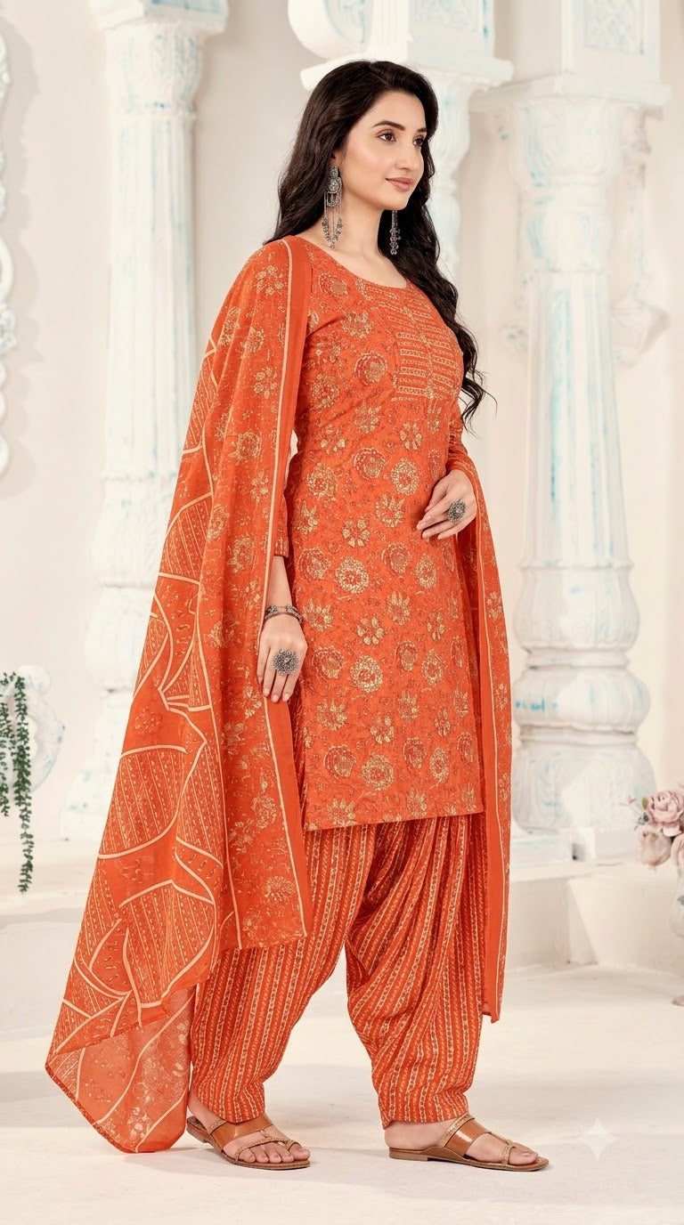 Rust Orange Patiala Suit — House of Kapasa