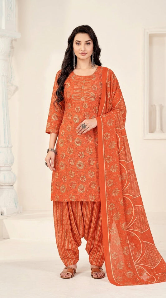 Rust Orange Patiala Suit — House of Kapasa