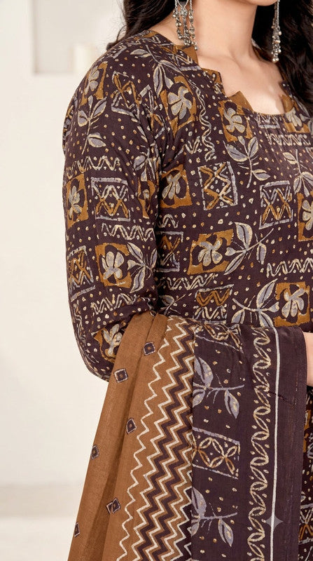 Brown Bandhani Patiala Suit — House of Kapasa
