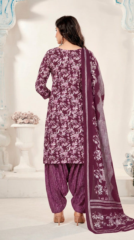 Wine Bandhani Patiala Suit — House of Kapasa