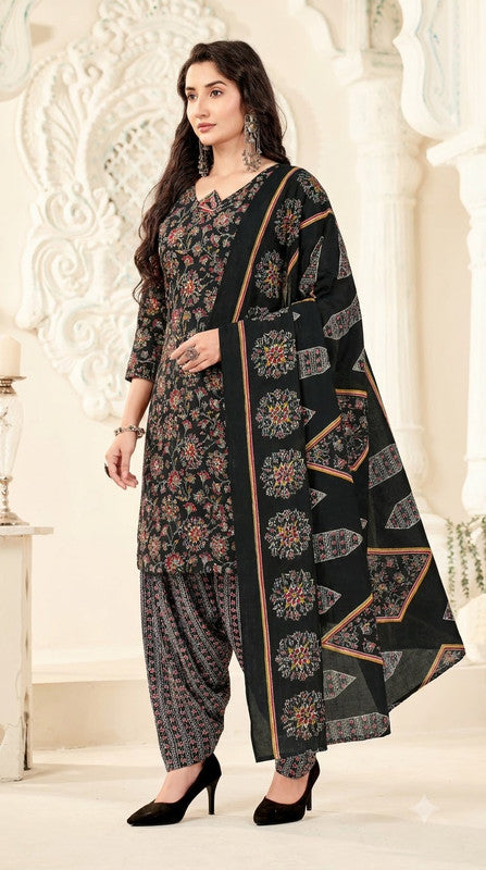Bottle Green Floral Patiala Suit — House of Kapasa