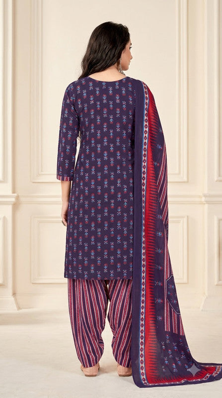 Purple Booti Print Patiala Suit — House of Kapasa
