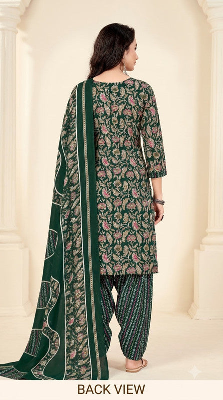 Forest Green Floral Patiala Suit — House of Kapasa