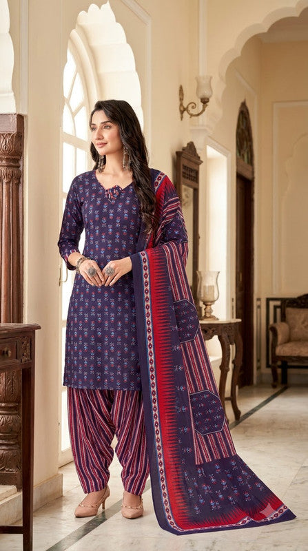 Purple Booti Print Patiala Suit — House of Kapasa
