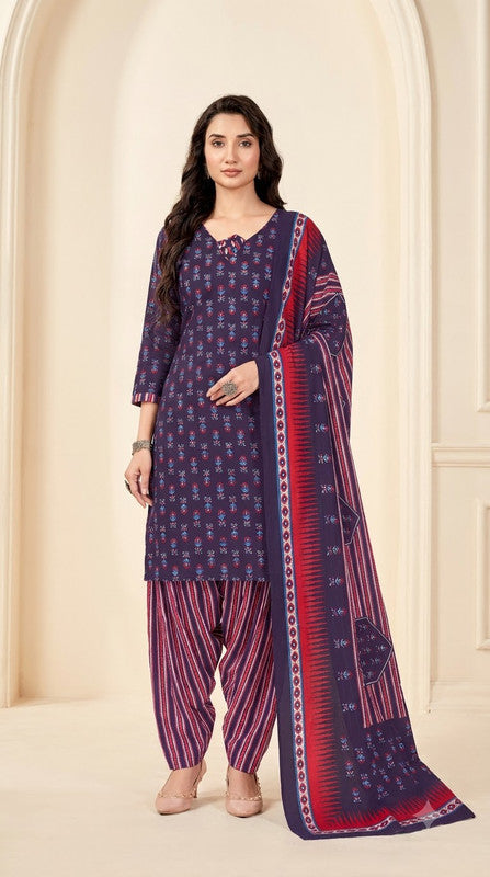 Purple Booti Print Patiala Suit — House of Kapasa