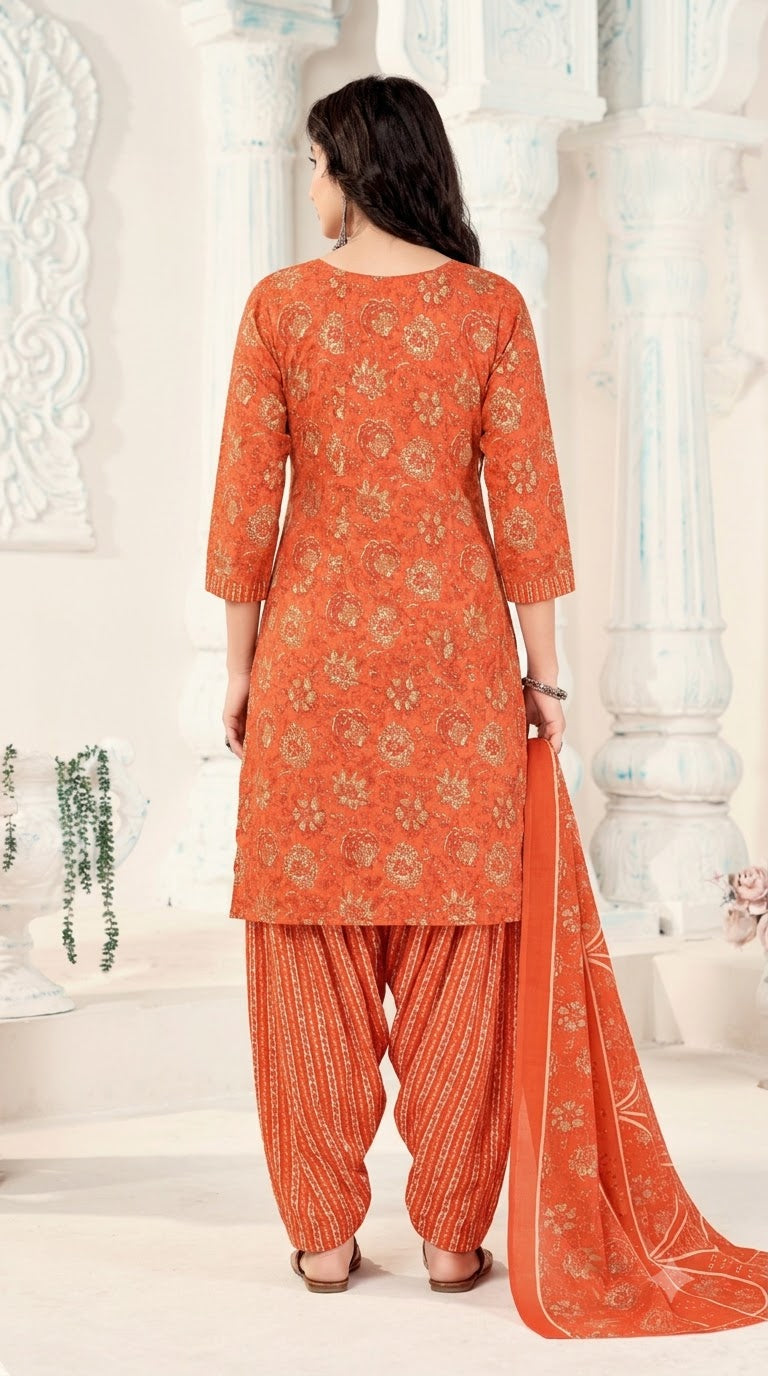 Rust Orange Patiala Suit — House of Kapasa